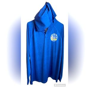 Golden State Warriors NBA Heathered Ball Logo Long Sleeve Hooded Tee
